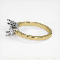 14K White & Yellow Three Stone Ring Setting Image