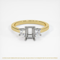 18K White & Yellow Three Stone Ring Setting Image