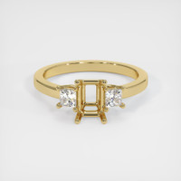 10K Yellow Gold Three Stone Ring Setting Image
