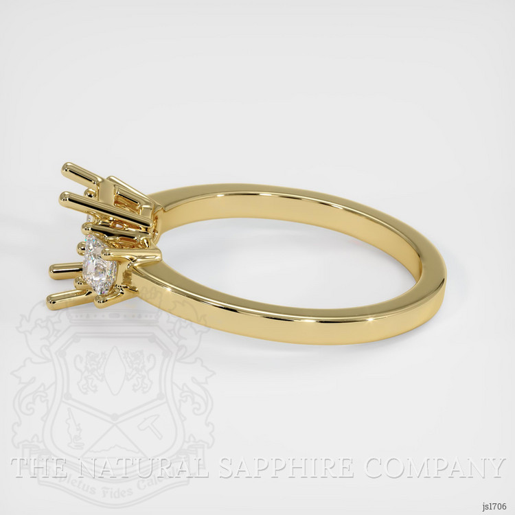 10K Yellow Gold Three Stone Ring Setting