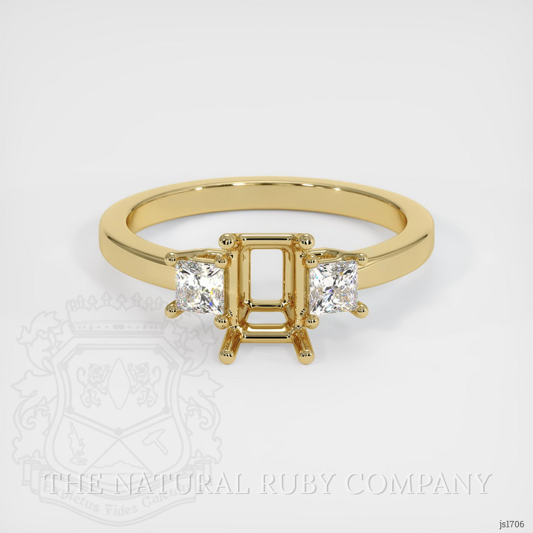 14K Yellow Gold Three Stone Ring Setting