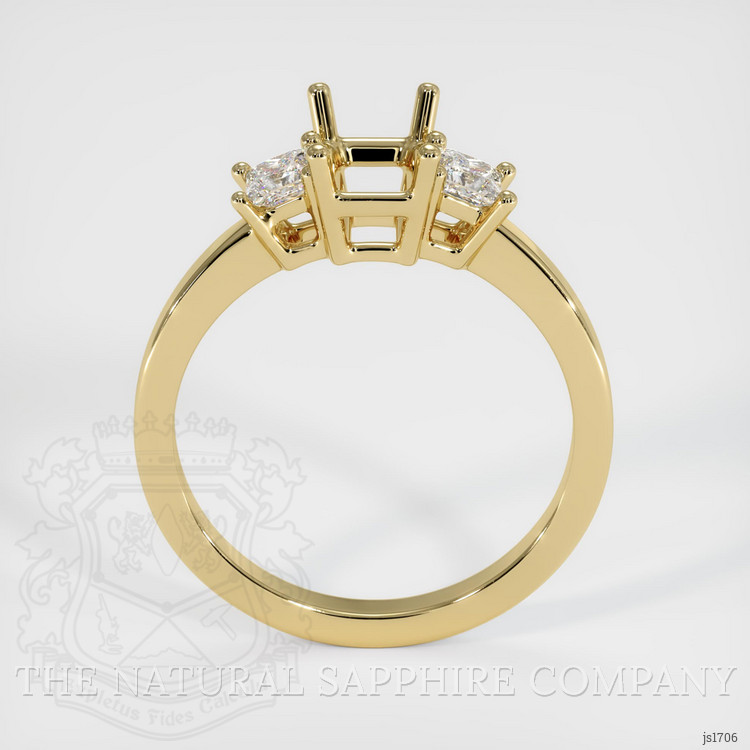 14K Yellow Gold Three Stone Ring Setting