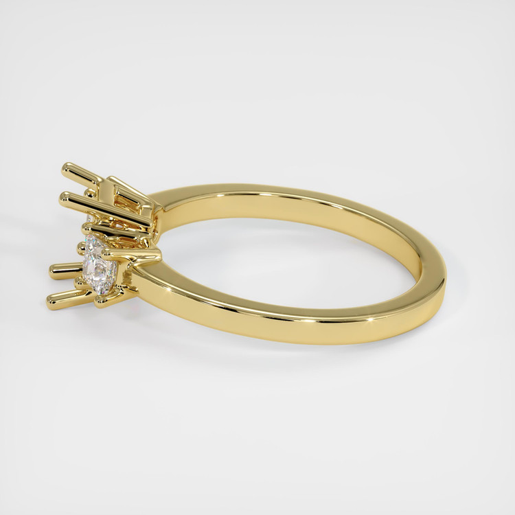 18K Yellow Gold Three Stone Ring Setting