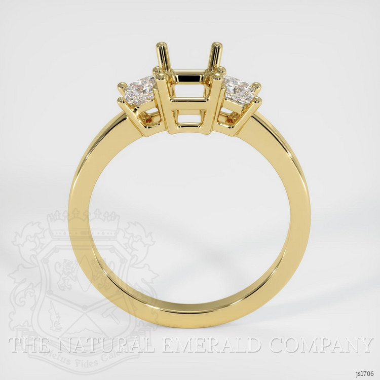 18K Yellow Gold Three Stone Ring Setting