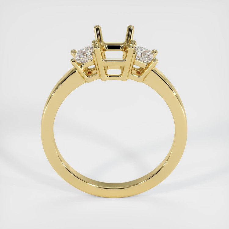 18K Yellow Gold Three Stone Ring Setting