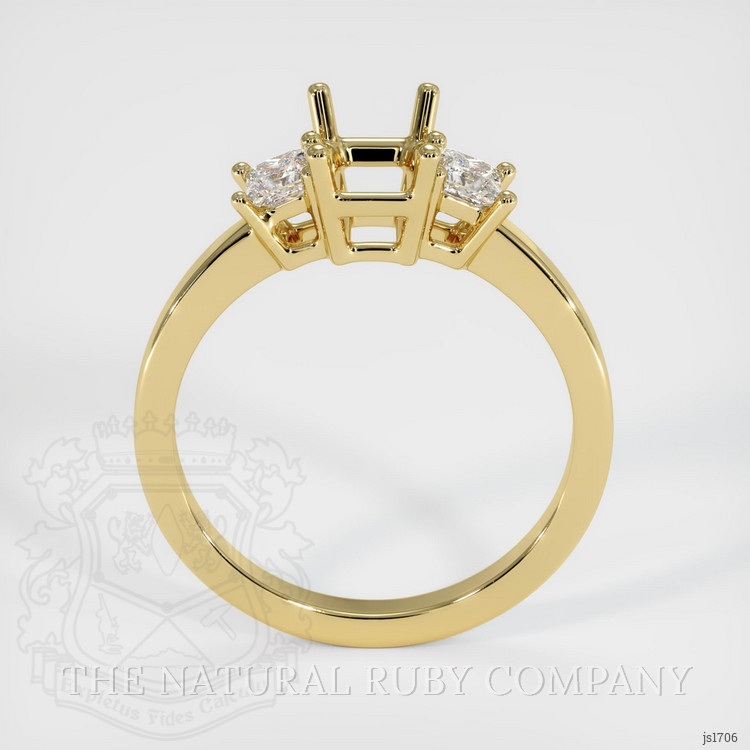 18K Yellow Gold Three Stone Ring Setting