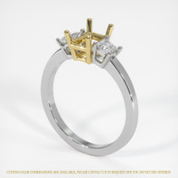 18K Yellow & White Three Stone Ring Setting Video