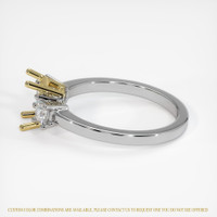 18K Yellow & White Three Stone Ring Setting Image