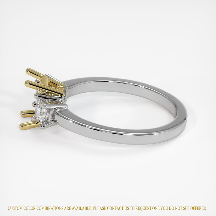 18K Yellow & White Three Stone Ring Setting