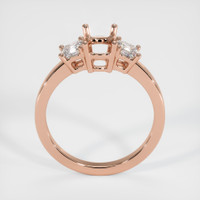 14K Rose Gold Three Stone Ring Setting Image