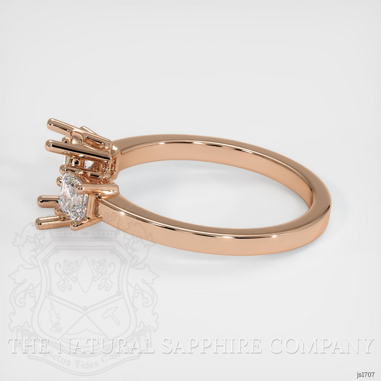 18K Rose Gold Three Stone Ring Setting