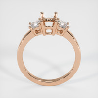 18K Rose Gold Three Stone Ring Setting Image