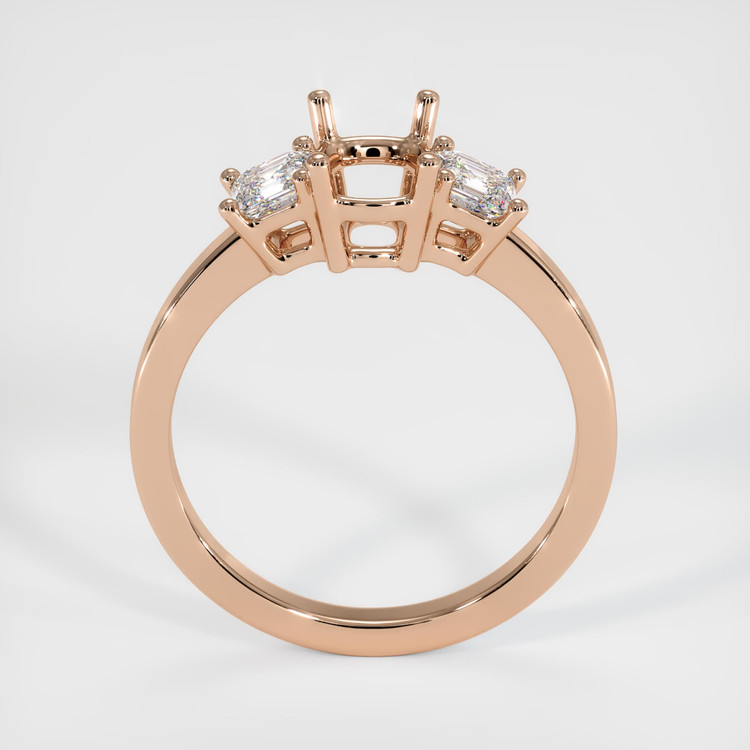 18K Rose Gold Three Stone Ring Setting