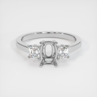 14K White Gold Three Stone Ring Setting Image