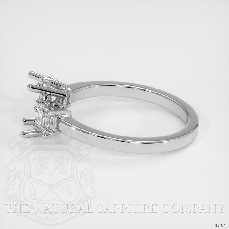 14K White Gold Three Stone Ring Setting