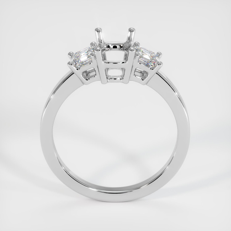 14K White Gold Three Stone Ring Setting