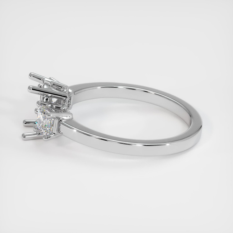 18K White Gold Three Stone Ring Setting