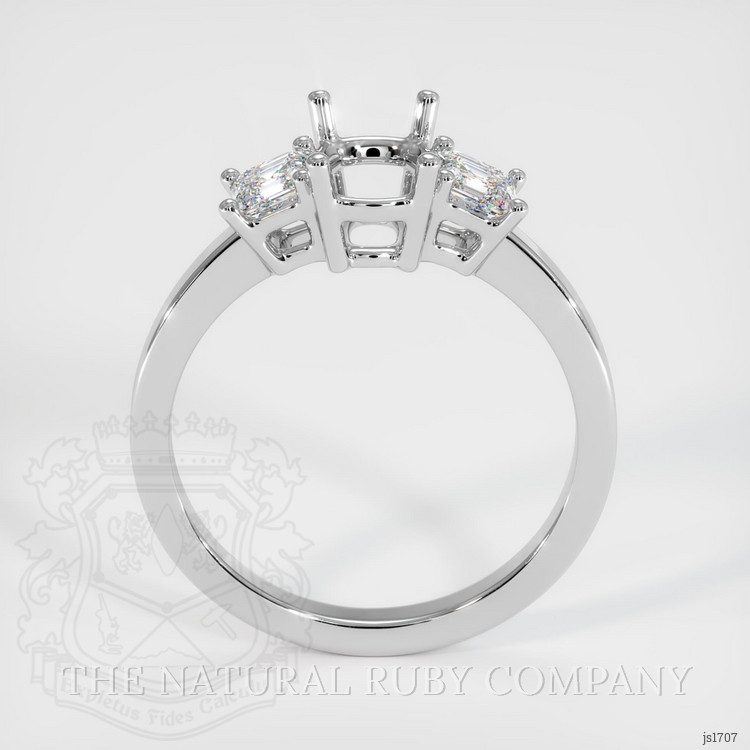 18K White Gold Three Stone Ring Setting