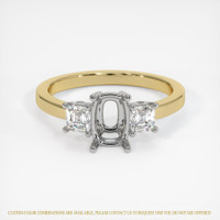 14K White & Yellow Three Stone Ring Setting Image