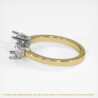 14K White & Yellow Three Stone Ring Setting Image