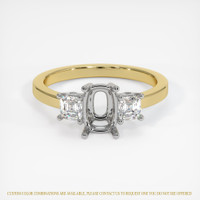 18K White & Yellow Three Stone Ring Setting Image