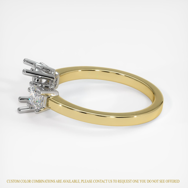 18K White & Yellow Three Stone Ring Setting