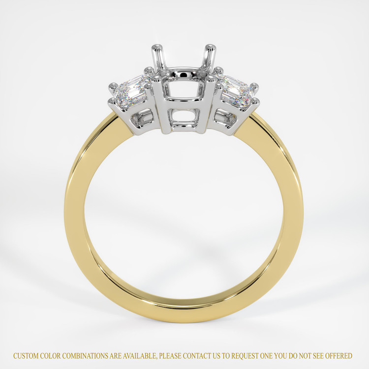 18K White & Yellow Three Stone Ring Setting