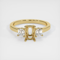 10K Yellow Gold Three Stone Ring Setting Image