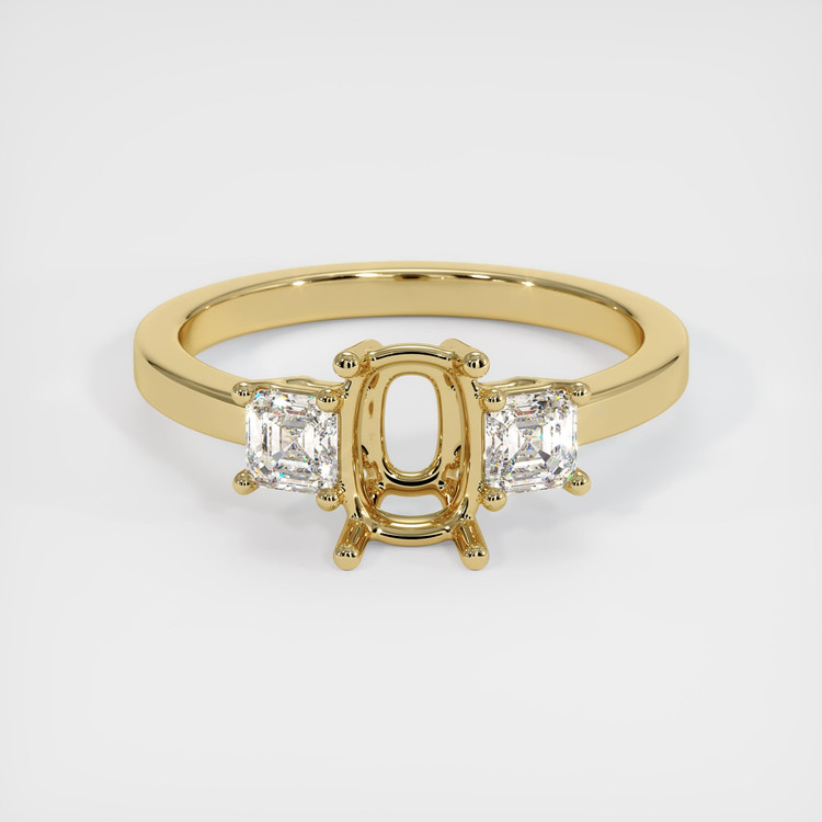 10K Yellow Gold Three Stone Ring Setting
