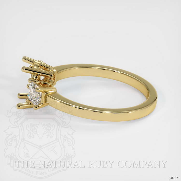 10K Yellow Gold Three Stone Ring Setting