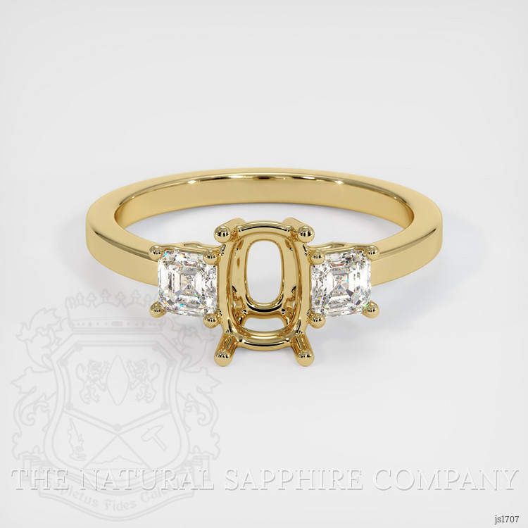 14K Yellow Gold Three Stone Ring Setting
