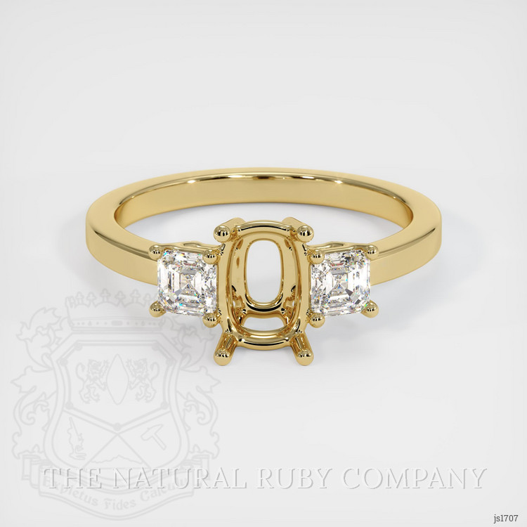 14K Yellow Gold Three Stone Ring Setting
