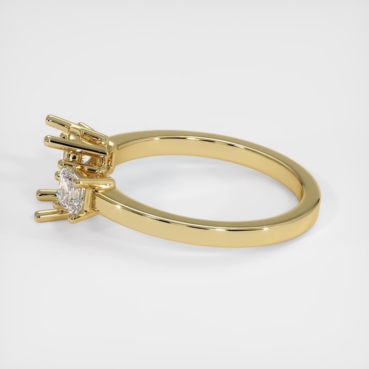 14K Yellow Gold Three Stone Ring Setting