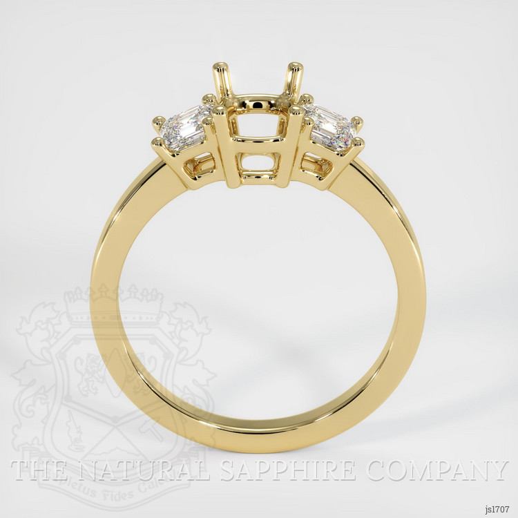 14K Yellow Gold Three Stone Ring Setting