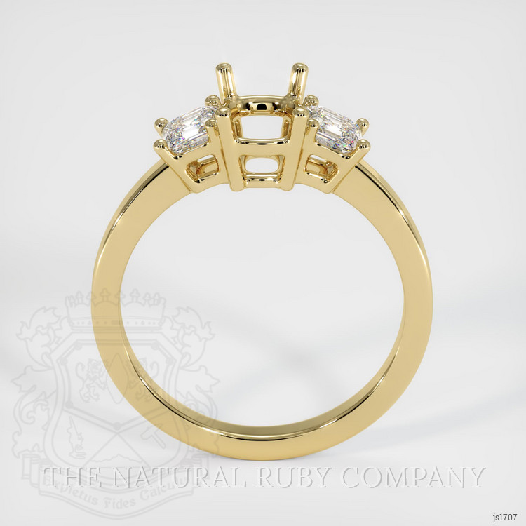 14K Yellow Gold Three Stone Ring Setting