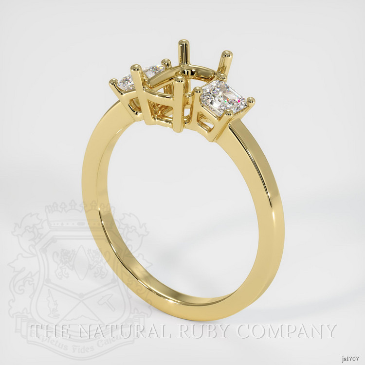 18K Yellow Gold Three Stone Ring Setting