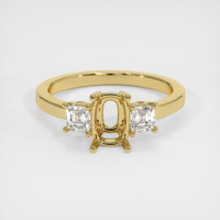 18K Yellow Gold Three Stone Ring Setting Image