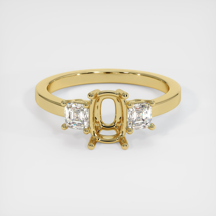 18K Yellow Gold Three Stone Ring Setting