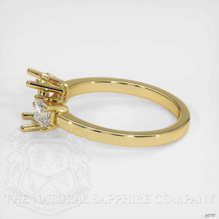 18K Yellow Gold Three Stone Ring Setting