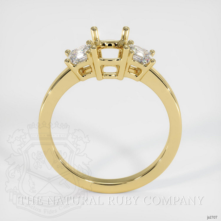 18K Yellow Gold Three Stone Ring Setting