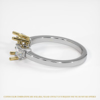 14K Yellow & White Three Stone Ring Setting Image