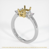 18K Yellow & White Three Stone Ring Setting Video