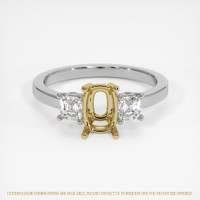 18K Yellow & White Three Stone Ring Setting Image