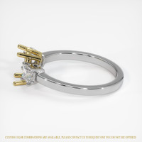 18K Yellow & White Three Stone Ring Setting Image