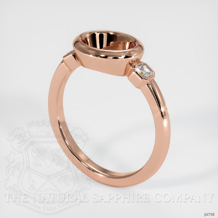 14K Rose Gold Three Stone Ring Setting