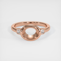 14K Rose Gold Three Stone Ring Setting Image