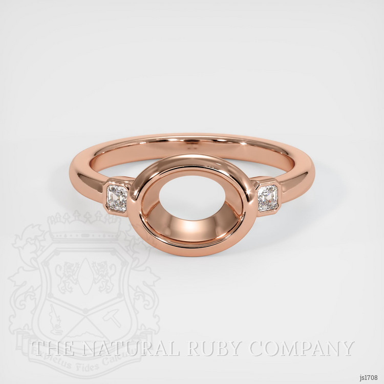 14K Rose Gold Three Stone Ring Setting