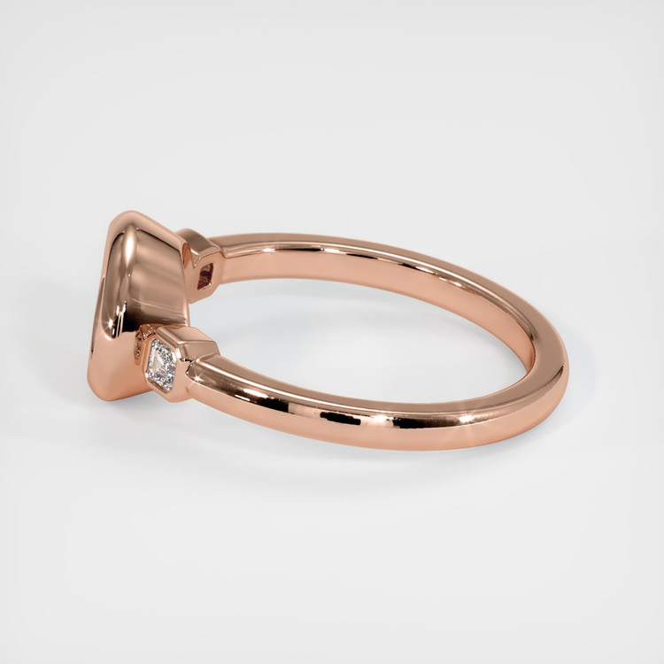 14K Rose Gold Three Stone Ring Setting