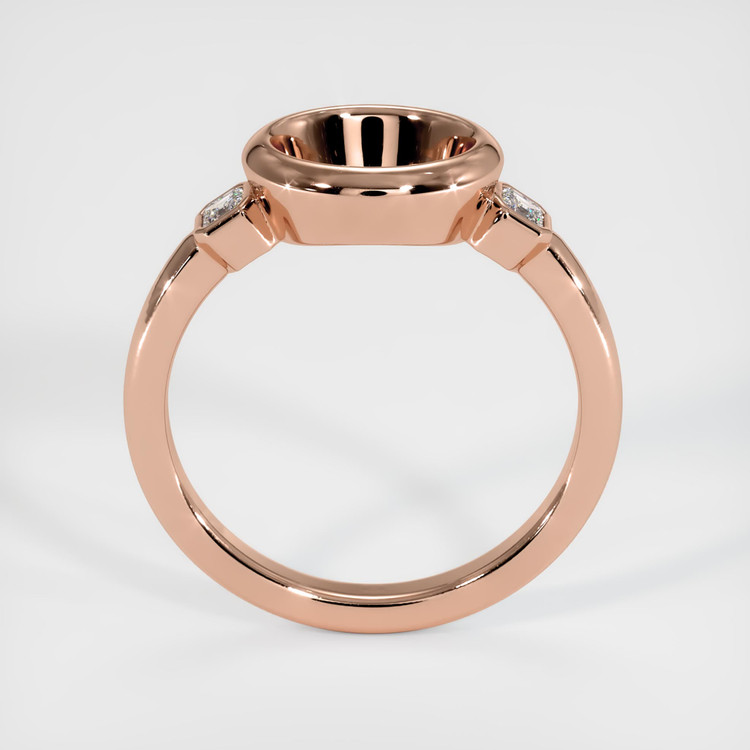 14K Rose Gold Three Stone Ring Setting