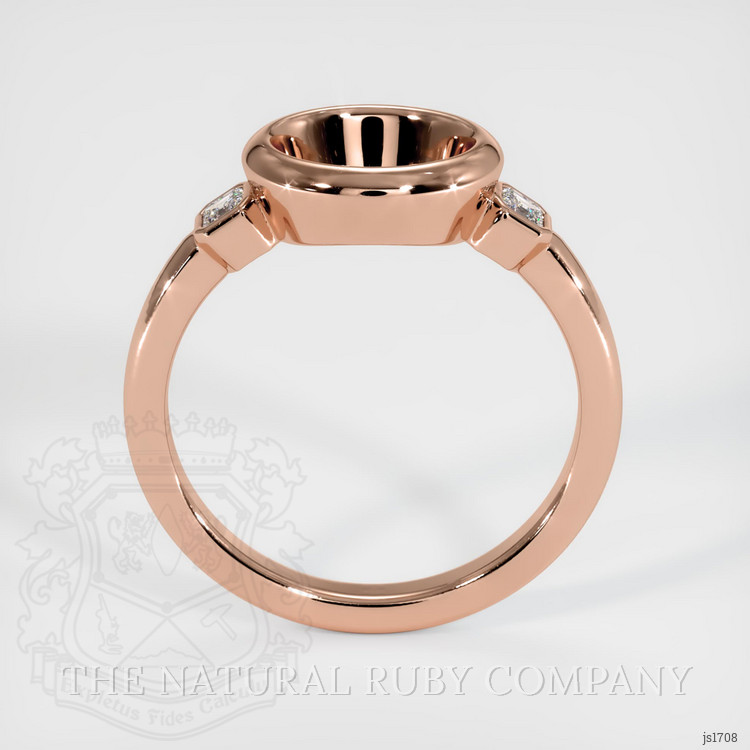 14K Rose Gold Three Stone Ring Setting